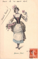 ILLUSTRATEUR SIGNEE VIENNE - Bonne Fête - N°505 Femme Et Fleurs - Carte Postale Animée - Vienne