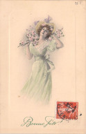 ILLUSTRATEUR SIGNEE VIENNE - Bonne Fête - N°276 Femme Et Fleurs - Carte Postale Animée - Vienne