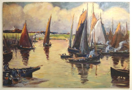 Voiliers Sur L'eau/ Sailing Ships On The Water, 1940 - Huiles