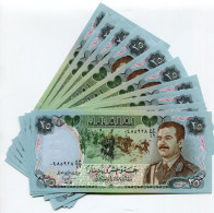 Saddam Hussein 1986 25 Dinar Banknote - AU- PIC 73 X 10 Note 1/10 Bundle -Scarce - Iraq