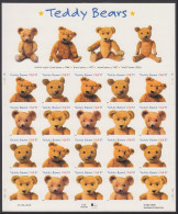 USA 2002 Teddy Bears - Sheet, Pane Of 20 Postfris MNH** Scott No. 3653-3656a - Sheets
