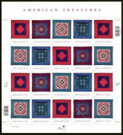 USA 2001 American Treasures Series - Amish Quilts - Sheet Postfris MNH** Scott No. 3524-3527a - Sheets