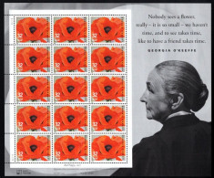 USA 1996 Georgia O'Keeffe - Flower. Pane Of 15, Sheet Postfris MNH** Scott No. 3069 - Fogli Completi