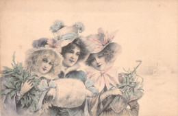 ILLUSTRATEUR SIGNEE VIENNE - 3 Femmes Avec Un Parapluie - Carte Postale Animée - Vienne