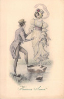 ILLUSTRATEUR SIGNEE VIENNE - Bonne Année - Couple - Au Bord De L'eau - 391 - Carte Postale Animée - Vienne