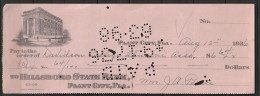 USA 1936 Cheque The HILLSBORO STATE BANK In Plant City, Florida For $ 6,64 - Chèques & Chèques De Voyage