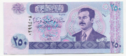 Saddam Hussein Iraq Iraqi 250 Dinar P88 2002 Error Banknote Printers Mark - Iraq