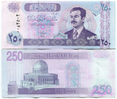 Saddam Hussein Iraq Note 250 Dinar P88 2002 Banknote XF Paper Money - Iraq