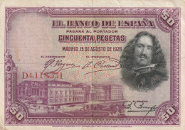 España Spain Espagne 50 PESESTAS 1928 - 50 Pesetas