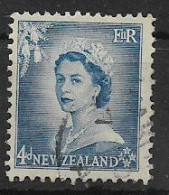 NUOVA ZELANDA  1953-54 SERIE ORDINARIA ELISABETTA II UNIF. 374  USATO VF - Gebruikt
