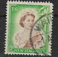 NUOVA ZELANDA  1953-54 SERIE ORDINARIA ELISABETTA II UNIF. 377  USATO VF - Used Stamps