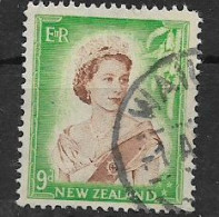 NUOVA ZELANDA  1953-54 SERIE ORDINARIA ELISABETTA II UNIF. 377  USATO VF - Gebraucht