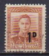 NUOVA ZELANDA  1952-53  EFFIGE DI GIORGIO VI SOPRASTAMPATO CON NUOVO VALORE UNIF. 358 USATO VF - Gebruikt