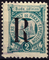 DANEMARK / DENMARK - 1887 - RANDERS Local Post R On 2 øre Myrtle Green P.12- VF Used -e - Lokale Uitgaven