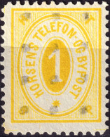 DANEMARK / DENMARK - 1887 - HORSENS Melgaard Local Post 1 øre Yellow - VF Used -a - Lokale Uitgaven