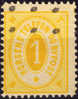 DANEMARK / DENMARK - 1887 - HORSENS Melgaard Local Post 1 øre Yellow - VF Used -d - Lokale Uitgaven