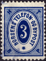 DANEMARK / DENMARK - 1887 - HORSENS Melgaard Local Post 3 øre Blue - VF Used -a - Emissions Locales