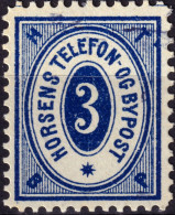 DANEMARK / DENMARK - 1887 - HORSENS Melgaard Local Post 3 øre Blue - VF Used -b - Lokale Uitgaven