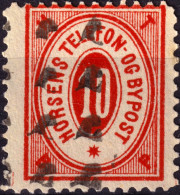 DANEMARK / DENMARK - 1887 - HORSENS Melgaard Local Post 10 øre Red - VF Used -a - Local Post Stamps