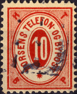 DANEMARK / DENMARK - 1887 - HORSENS Melgaard Local Post 10 øre Red - VF Used -c - Local Post Stamps