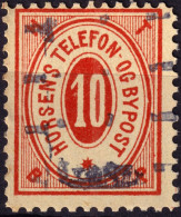 DANEMARK / DENMARK - 1887 - HORSENS Melgaard Local Post 10 øre Red - VF Used -e - Lokale Uitgaven