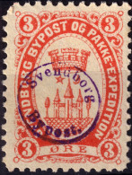 DANEMARK / DENMARK - 1887 - SVENDBORG Local Post 3 øre Red - VF Used -c - Emissions Locales