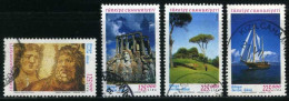 Türkiye 1999 Mi 3191-3194 Tourism | Fresco From The Archaeological Museum, Temple Of Zeus, Golf Course, Sailing Yacht - Used Stamps