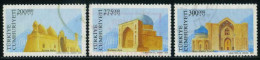 Türkiye 2000 Mi 3248-3250 Turkish Cultural Heritage | Mausoleums Of "Arslan Baba", "Karasaç Ana", "Hodja Ahmet Yesevi" - Usados