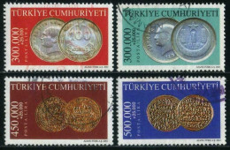 Türkiye 2001 Mi 3285-3288 Coins Of Seldjukide, Ottoman And Republic Period | Coin, Numismatics - Used Stamps