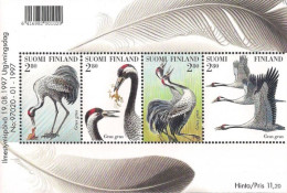 Finland 1997 Cranes Set Of 4 Stamps In Block Mint - Blocks & Sheetlets