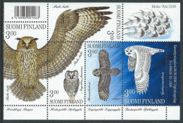 Finland 1998 Owls Set Of 5 Stamps In Block Mint - Arctic Wildlife