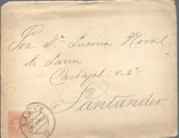 CARTA 1889    CADIZ A SANTANDER - Storia Postale