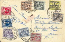 VATICAN - SPECTACULAR  4 L 20 C FRANKING (9 STAMPS) ON REGISTERED PC (VIEW OF ROMA) TO FRANCE - 1932 - Cartas & Documentos