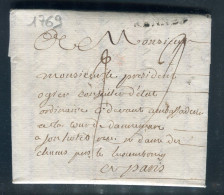 MP De Rennes Sur Lettre Cachetée Avec Texte Pour Paris (conseiller De L'Ambassadeur Du Danemark) En 1769 - Réf A 76 - 1701-1800: Precursores XVIII