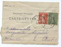 2019 - Carte Lettre Semeuse Mixte Paris Boulevard De Reuilly Pour Ceret Sageloly - 1877-1920: Période Semi Moderne