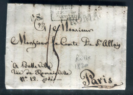 Marque Postale De Rome Sur Lettre Cachetée Avec Texte Pour Un Comte à Paris En 1820 - Réf A 81 - 1. ...-1850 Vorphilatelie