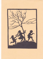 SILHOUETTES, CHILDRENS PLAYING AND DANCING, TREE - Silhouettes