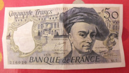 France. 50 Cinquante Francs Quentin De La Tour. Bon état D'usage. M1. 1976 - 50 F 1976-1992 ''Quentin De La Tour''