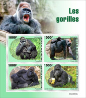 2022-08 - NIGER- GORILLAS               4V    MNH** - Gorillas