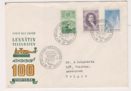 Finlande - Lettre De 1955 - Oblit Helsinki - Télégraphie - Valeur 6 Euros - Lettres & Documents