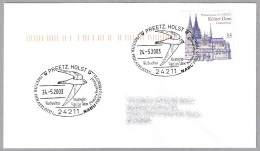 VENCEJO - COMMON SWIFT - MAUERSEGLER. Apus Apus. Preetz Holst, 2003 - Mechanical Postmarks (Advertisement)