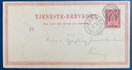 Postal Card Stationary DANEMARK 4Skilling Rouge Oblitéré Dateur De FREDERICIA + Cible 17 Pour KOLDING SUPERBE - Postwaardestukken