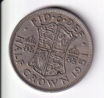 MONEDA DE GRAN BRETAÑA DE 1/2 CROWN DEL AÑO 1951  (COIN) GEORGE VI - K. 1/2 Crown