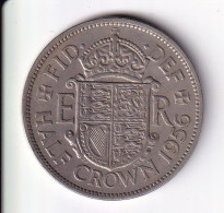 MONEDA DE GRAN BRETAÑA DE 1/2 CROWN DEL AÑO 1956  (COIN) ELIZABETH II - K. 1/2 Crown