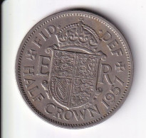 MONEDA DE GRAN BRETAÑA DE 1/2 CROWN DEL AÑO 1957  (COIN) ELIZABETH II - K. 1/2 Crown