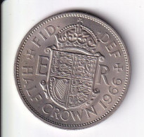 MONEDA DE GRAN BRETAÑA DE 1/2 CROWN DEL AÑO 1966  (COIN) ELIZABETH II - K. 1/2 Crown