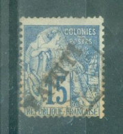 TAHITI - N°12 Oblitéré - Timbres Des Colonies Françaises De 1881 Avec Surcharge Oblique. (Dent Courte Bas Gauche) - Usati