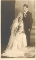 Marriage Vintage Wedding Photo Postcard Groom & Bride - Noces