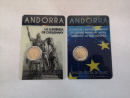 2 X 2 Euro ANDORRA 2022 CARLEMANY Y L'ACORD MONETARI - COINCARD - NEUF - NUEVAS - NEW 2€ - Andorre