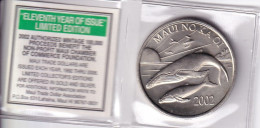 MONEDA DE MAUI DE 1 DOLLAR DEL AÑO 2002 CON CERTIFICADO (BALLENA-WHALE) (COIN) ISLA DE HAWAII - Altri & Non Classificati